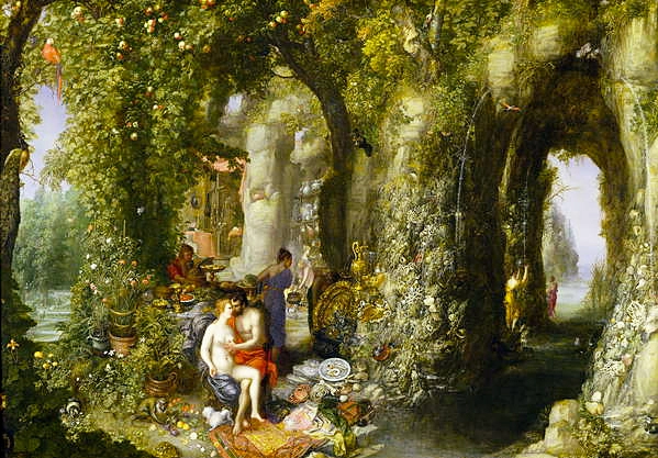 Paysage fantastique de caverne avec Ulysse et Calypso, vers 1625, Jan Brueghel l’Ancien