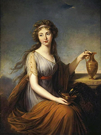 Retrato de Anne Pitt representada como Hebe, 1792, Elizabeth Vigée Le Brun, San Petersburgo, Museo del Hermitage