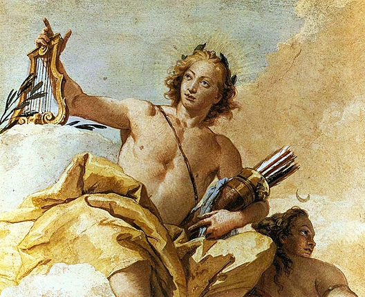 Apollon et Diane, détail, 1757, fresque, Giovanni Battista Tiepolo, Vincenza, Villa Valmarana