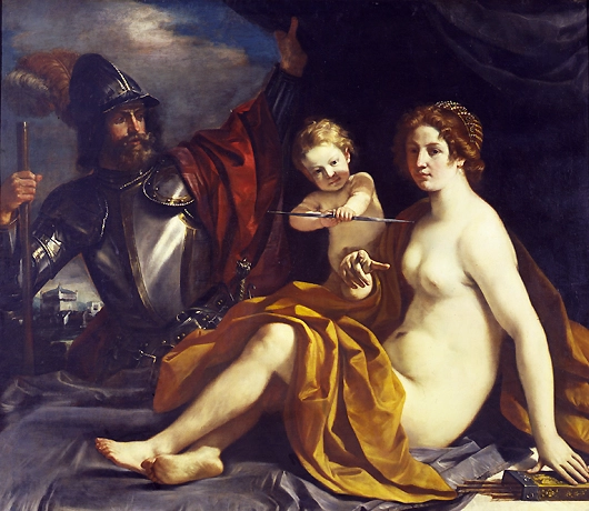 Vénus, Mars et Cupidon, 1633, Le Guerchin, Cento, Pinacoteca Civica