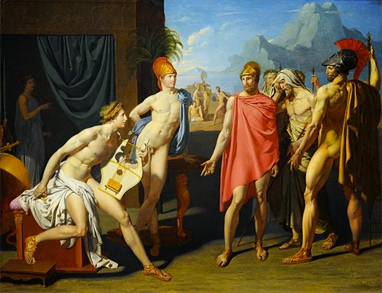Aquiles recibe a los enviados de Agamenón, 1801, Jean-Auguste-Dominique Ingres, París, École nationale supérieure des beaux-arts