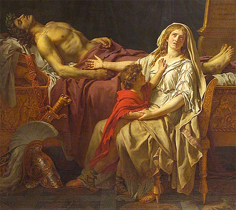 El dolor de Andrómaca, 1783, Jacques-Louis David, París, Escuela de Bellas Artes