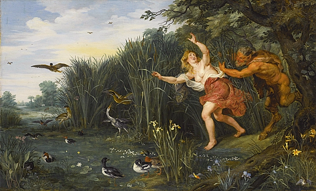 Pan y Siringa, 1617, Jan Brueghel el Viejo, Milán, Pinacoteca di Brera