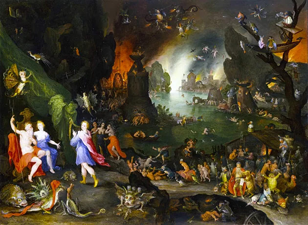 Orfeo en los Infiernos, 1594, Jan Brueghel, Florencia, Galería Palatina, Palazzo Pitti