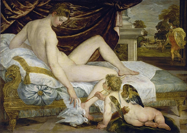 Venus, Cupido y Marte, c. 1540, Lambert Sustris, París, Museo del Louvre