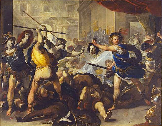 El combate de Perseo y Fineo, Luca Giordano, Londres, National Gallery