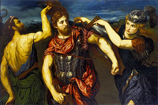 Perseo armado por Mercurio y Minerva, 1540-1545, Paris Bordone, Birmingham - Alabama, Museum of Art