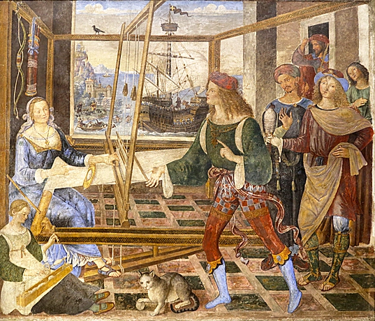 Penélope y los pretendientes, c. 1509, Pinturicchio, Londres, National Gallery