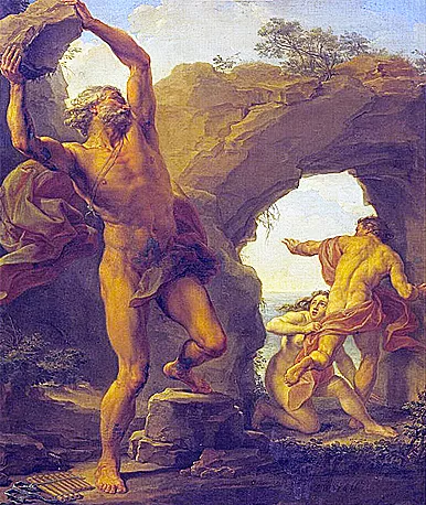 Polifemo arrojando una roca sobre Acis, 1761, Pompeo Girolamo Battoni, Estocolmo, Nationalmuseum