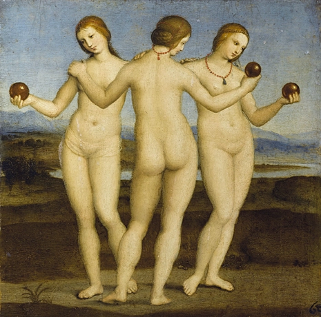 Las tres gracias, 1504-1505, Rafael, Chantilly, Museo Condé