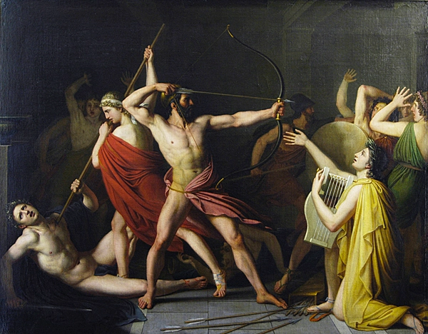 Ulises y Telémaco matando a los pretendientes de Penélope, 1812, Thomas Degeorge, Clermont-Ferrand, Roger Quilliot Museum of Art
