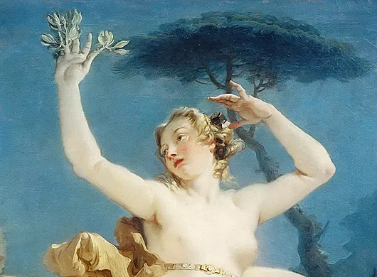 Apolo y Dafne, (detalle de Dafne) c. 1743-45, Giovanni Battista Tiepolo, París, Museo del Louvre