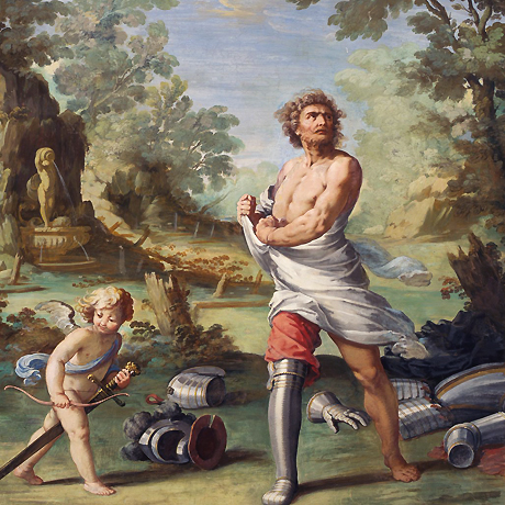 Orlando impazzito per amore, 1650-1652, fresque, Giovanni Boulanger, Sassuolo, Palazzo Ducale, Camera dell’Amore.