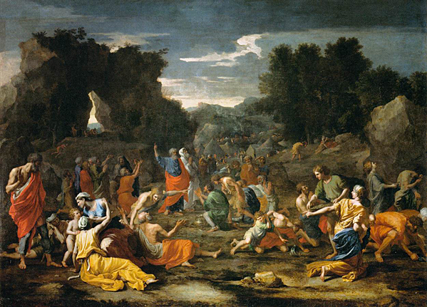 Les Israélites recueillant la manne dans le désert, 1637-1639, Nicolas Poussin, Paris, musée du Louvre.