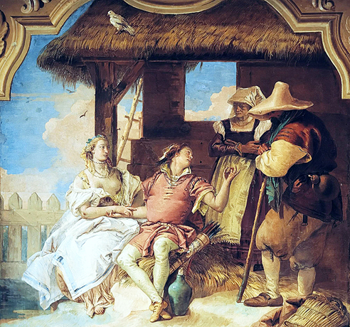 Angélica y Medoro con los pastores, 1757, Gianbattista Tiepolo, Vincenza, Villa Valmarana ai Nani.