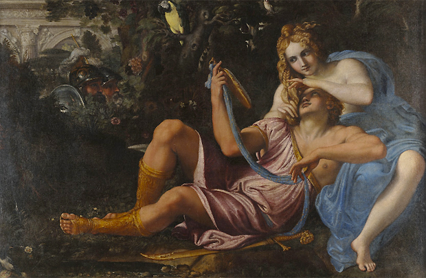 Rinaldo y Armida, c. 1601, Annibale Carracci, Nápoles, Museo di Capodimonte.