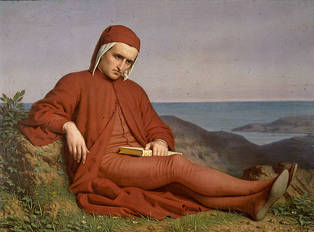 Dante en el exilio, c. 1865, Domenico Peterlin, Vicenza, Museo Civico.