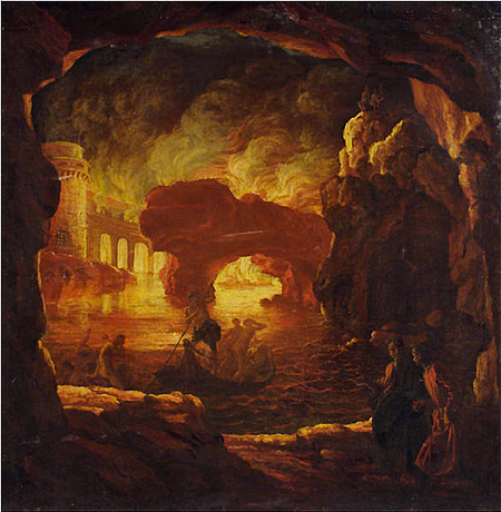 Dante et Virgilio en el Infierno, 1675, Livio Mehus et Crescendo Onofre, Florence, Palazzo Pitti.
 