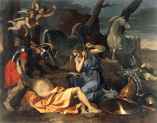 Tancredo y Herminia, c. 1634, Nicolas Poussin, Birmingham, Universidad de Birmingham.