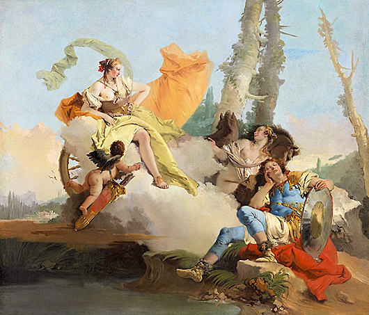 Armide surprend Renaud endormi, 1742-45, Giambattista Tiepolo, Chicago, The Art Institute.