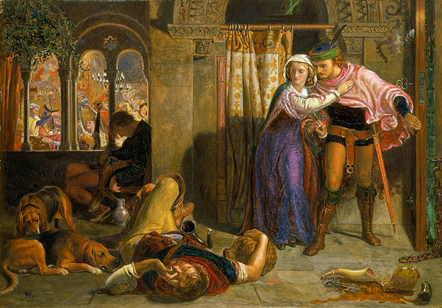 La fuite de Madeline et Porphyro, 1848, William Holman Hunt, Collection privée.