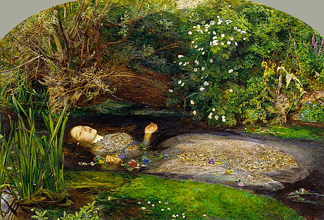 Ofelia, 1852, John Everett Millais, (Londres, National Gallery).