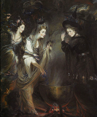Las tres brujas de Macbeth, 1775, Daniel Gardner, Londres, National Gallery.