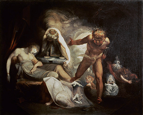 El sueño de Belinda, basado en el poema de Alexander Pope, The Rape of the Lock (1712), 1780-90, Johann Heinrich Füssli, Vancouver, Art Gallery.