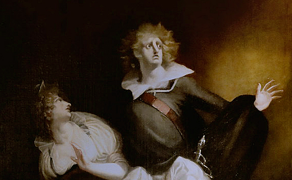 Gertrudis, Hamlet y el fantasma del padre de Hamlet, 1785, Johann Heinrich Füssli, Mamiano di Traversatolo (Parma), Fondazione Magnani Rocca.