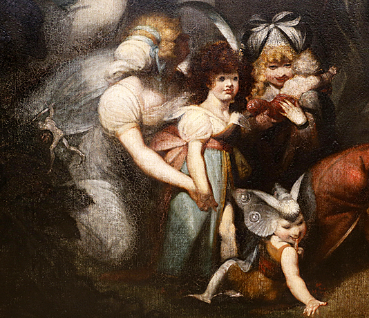 Titania y Bottom, detalle, c. 1790, Johann Heinrich Füssli, Londres, Tate Britain.