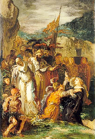 Hamlet y Laertes en la fosa de Ofelia, 1850, Gustave Moreau, París, Museo Gustave Moreau.
