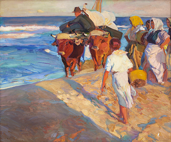Saliendo del barco, Joaquín Sorolla, óleo sobre lienzo, 100 x 120 cm, Colección particular.