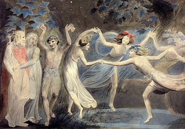 Obéron, Titania et Puck, vers 1785, William Blake, Londres, Tate Britain.