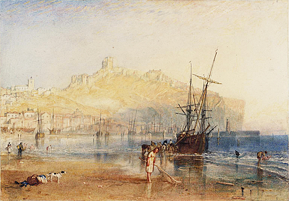 Scarborough, hacia 1825, acuarela y grafito sobre papel, William Turner, Londres, Tate Britain.