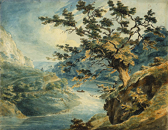 Vue des gorges de l’Avon, 1791, lápiz, tinta y acuarela sobre papel, Londres, Tate Britain.