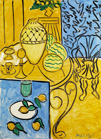 Interior amarillo y azul, 1946, Henri Matisse, Centro Pompidou, Museo Nacional de Arte Moderno.