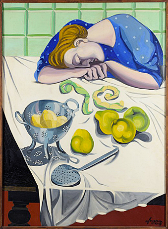 Les Coings ou La Cuisinière endormie, 1947, André Fougeron, Collection privée.