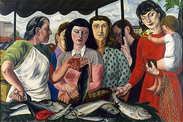 Parisiennes au marché, 1948, André Fougeron, Saint-Étienne, Museo de Arte Moderno.