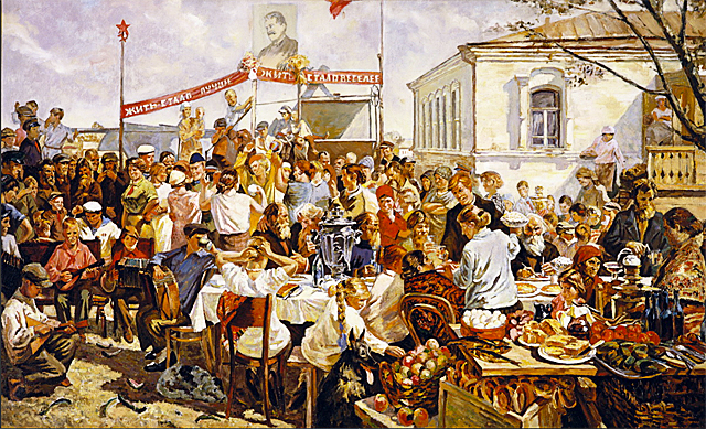 Fiesta en el Kolkhoz, 1937, Arkady Plastov, San Petersburgo, Museo Nacional Ruso.