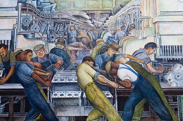 L’Industrie de Detroit ou L’Homme et la machine, mur nord, 1933, Diego Rivera, Detroit, Institute of Arts.