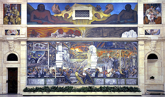 L’Industrie de Detroit ou L’Homme et la machine, mur nord, 1933, Diego Rivera, Detroit, Institute of Arts.