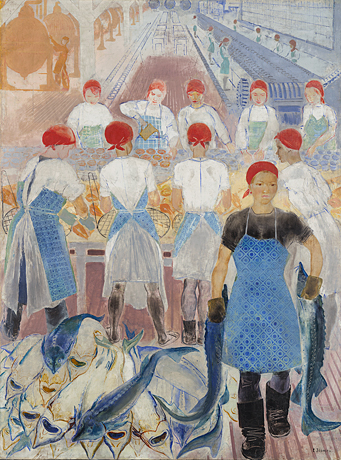 Usine de conserves de poisson, 1927, Ekaterina Zernova, Moscou, Galerie d’État Tretiakov.