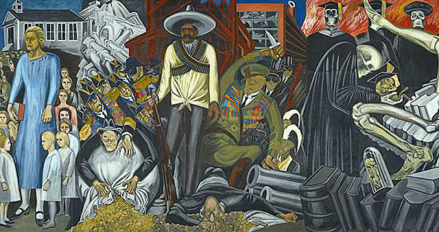 Anglo America, Hispano America, Epic of American Civilization, 1932-1934, José Clemente Orozco, Hanover, New Hampshire, Dartmouth College, Baker Library.