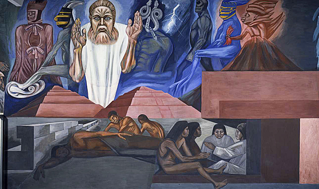 The Coming of Quetzalcoatl, Epic of American Civilization, 1932-1934, José Clemente Orozco, Hanover, New Hampshire, Dartmouth College, Baker Library.