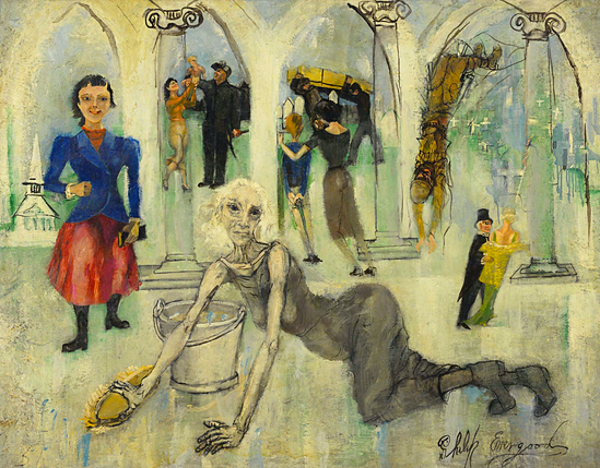 Mom’s Cathedral, vers 1951, Philip Evergood, New York, Whitney Museum of American Art.