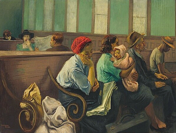 A Railroad Station Waiting Room, vers 1940, Raphael Soyer, Washington, National Gallery of Art.