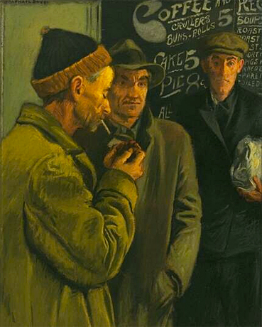 Reading from Left to Right (Lectura de izquierda a derecha), 1938, Raphael Soyer, Nueva York, Whitney Museum of American Art.