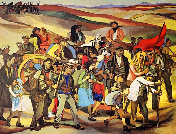 La toma de la tierra por campesinos sicilianos, 1949-1950, Renato Guttuso, Dresde, Gemäldegalerie Neue Meister.