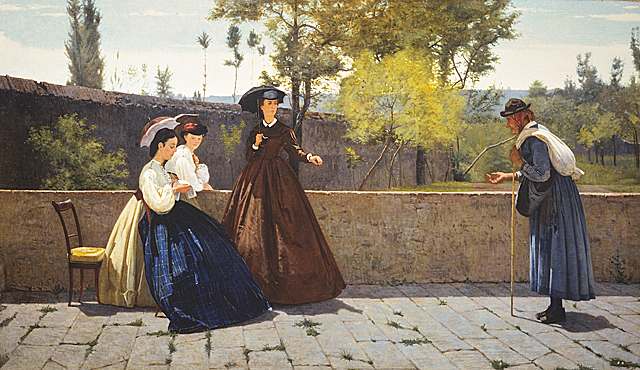 L’aumône, 1864, Silvestro Lega, Collection privée.