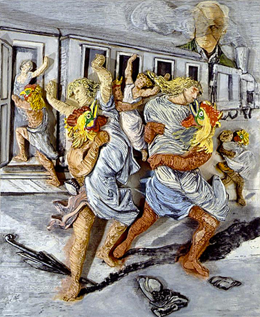 Art and the Artist: Ernst and the Rape of the Sabine Woman (Constructs), 1992, Larry Rivers Art and the Artist: Ernst and the Rape of the Sabine Woman (Constructs), 1992, Larry Rivers, Collection privée.
